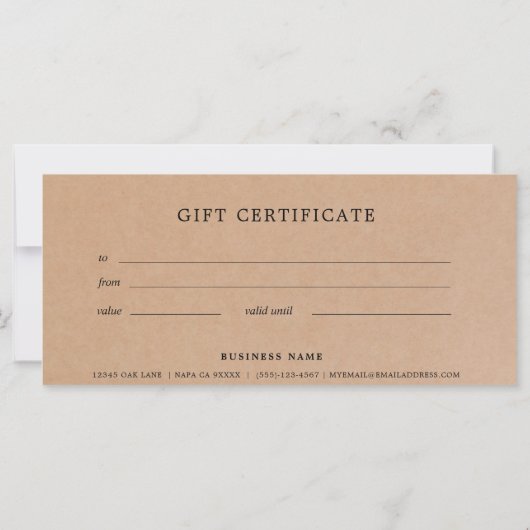 Kraft-papier voor bedrijfscadeaubonnen (Achterkant)