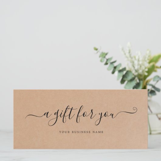 Kraft-papier voor bedrijfscadeaubonnen (Staand voorkant)