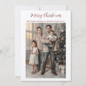 Kraft Papier Vrolijk Kerstmis Familie Foto Feestdagenkaart (Voorkant)