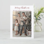 Kraft Papier Vrolijk Kerstmis Familie Foto Feestdagenkaart (Staand voorkant)