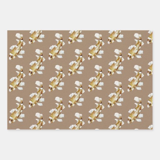 Kraft Papier Waterverf Zee Schildpad & Vis Inpakpapier Vel (Voorkant 2)