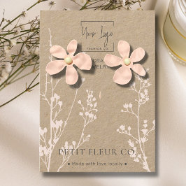 Kraft papier Wildbloemen QR Sieraden Display Kaart Contactkaartje