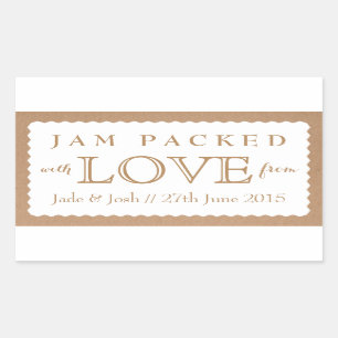 Kraft papier wit bruiloft gunst Jam Jar Sticker