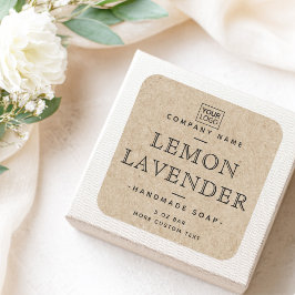 Kraft-papier ziet er  uit lettertypelabels vierkante sticker