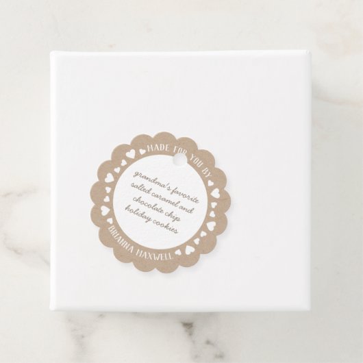 Kraft papieren harten gemaakt met liefde bedankjes labels (In situ)