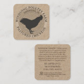 Kraft Pasteerde Kip Geen Antibiotica Pluimvee Boer Vierkante Visitekaartje (Voorkant / Achterkant)