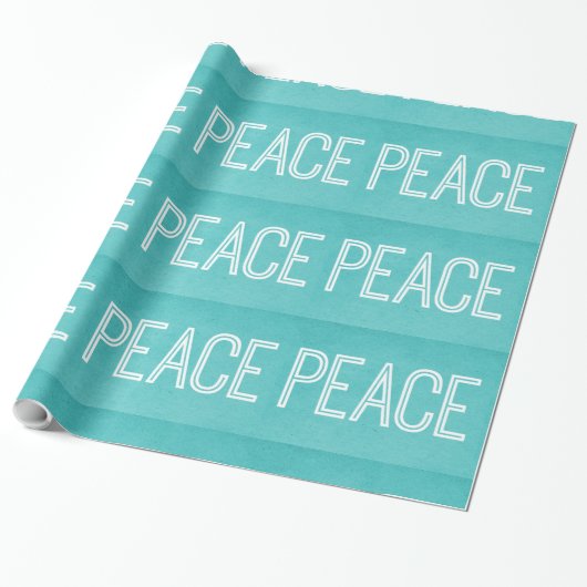 Kraft Peace Wrapping Paper, Aqua Cadeaupapier (Uitgerold)