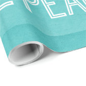 Kraft Peace Wrapping Paper, Aqua Cadeaupapier (Rol Hoek)