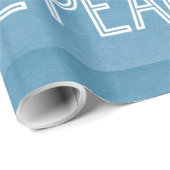 Kraft Peace Wrapping Paper, blauw Cadeaupapier (Rol Hoek)
