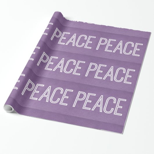 Kraft Peace Wrapping Paper, Paars Cadeaupapier (Uitgerold)