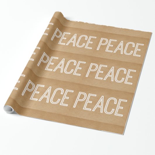 Kraft Peace Wrapping Paper, Tan Cadeaupapier (Uitgerold)
