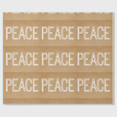 Kraft Peace Wrapping Paper, Tan Cadeaupapier (Vlak)