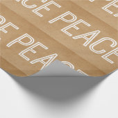 Kraft Peace Wrapping Paper, Tan Cadeaupapier (Hoek)