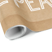 Kraft Peace Wrapping Paper, Tan Cadeaupapier (Rol Hoek)