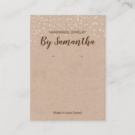 Kraft Pearl handgemaakte oorbel en Ketting display Visitekaartje (Voorkant)
