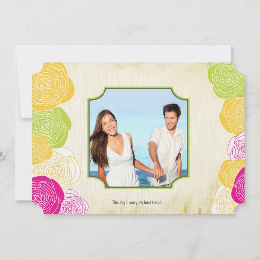 Kraft Photo Ranunculus Roos Modern Typografie Kaart (Achterkant)