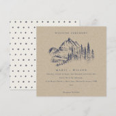 Kraft Pine Bossen Mountain Sketch Wedding Invite Bedankkaart (Voorkant / Achterkant)