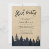 Kraft Pine Tree Forest Afstuderen GraduPartij Kaart (Voorkant)