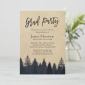Kraft Pine Tree Forest Afstuderen GraduPartij Kaart (Staand voorkant)