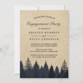 Kraft Pine Tree Forest Wedding Engagement Kaart (Voorkant)