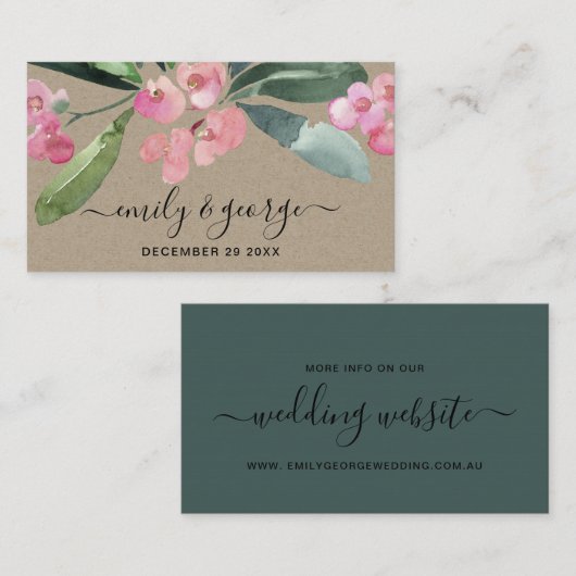 KRAFT PINK CHRIST THORN BLOOM WEBSITE VISITEKAARTJE (Voorkant / Achterkant)