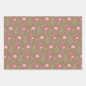 Kraft Pink Flamingos Mingling op kerstfeest Inpakpapier Vel (Voorkant 3)