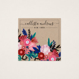 Kraft Pink Floral Cursive Earring Display Kaart