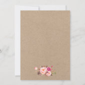 Kraft Pink Floral Jar Lights Lace Wedding Invite (Achterkant)