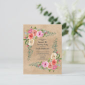 Kraft Pink Ivory Waterverf Floral Sweet 16 Kaart (Staand voorkant)