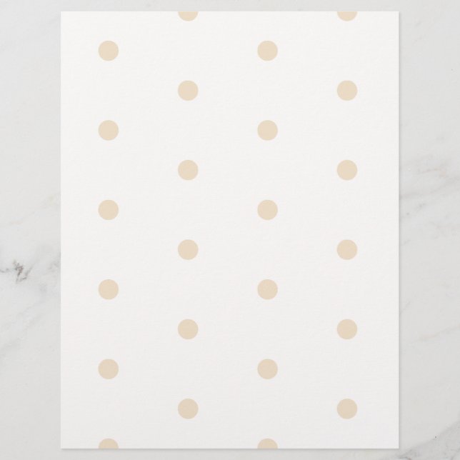 Kraft Polka Dots on White Stationery (Voorkant)