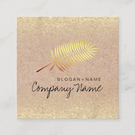 Kraft Print GoldLeaf Glitter Square Visitekaartje (Voorkant)