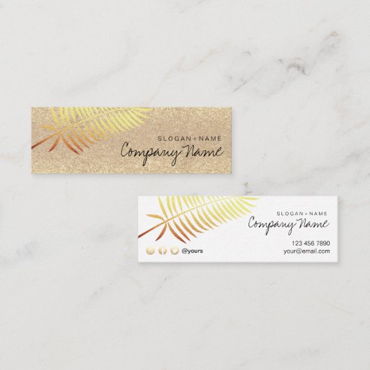 Kraft Printed Gold Leaf Glitter Mini Visitekaartje (Voorkant / Achterkant)