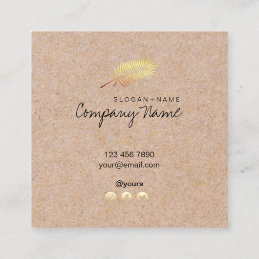 Kraft Printed Gold Leaf Soul Square Visitekaartje (Achterkant)