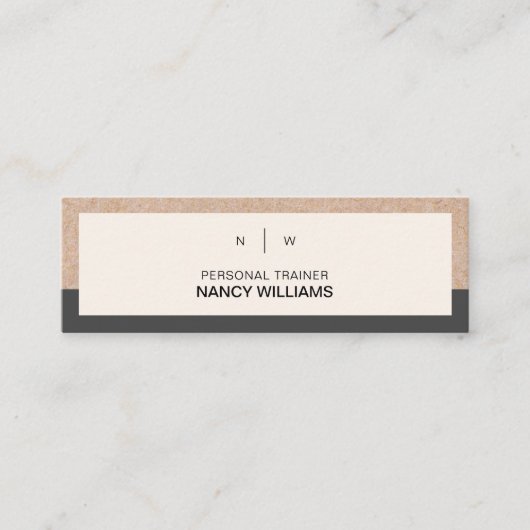 Kraft Printed Minimalist Clean Layout Modern Mini Visitekaartje (Voorkant)