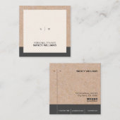 Kraft Printed Minimalist Clean Layout Modern Vierkante Visitekaartje (Voorkant / Achterkant)