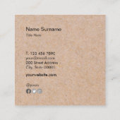 Kraft Printed Social Hi Square Visitekaartje (Achterkant)