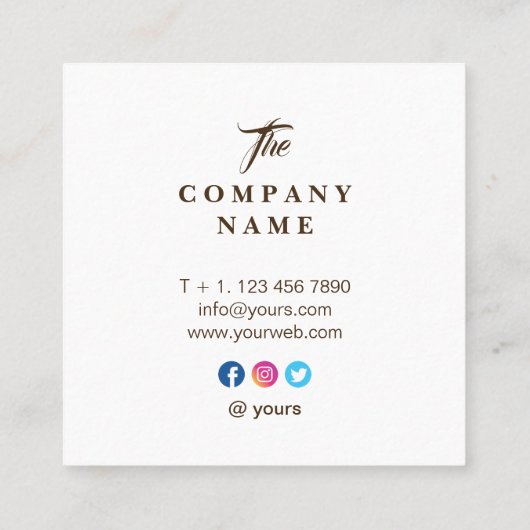  Kraft PRINTED Social Square Visitekaartje (Achterkant)