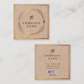  Kraft PRINTED Social Square Visitekaartje (Voorkant / Achterkant)