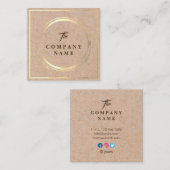  Kraft PRINTED Social Square Visitekaartje (Voorkant / Achterkant)