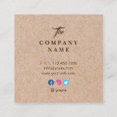  Kraft PRINTED Social Square Visitekaartje (Achterkant)