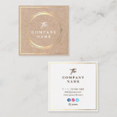  Kraft PRINTED Social Square Visitekaartje (Voorkant / Achterkant)