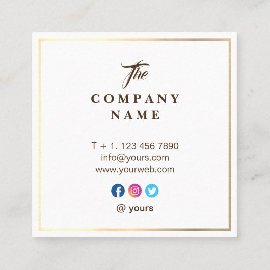  Kraft PRINTED Social Square Visitekaartje (Achterkant)