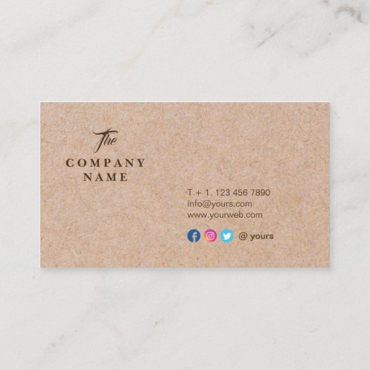  Kraft PRINTED Social Visitekaartje (Achterkant)