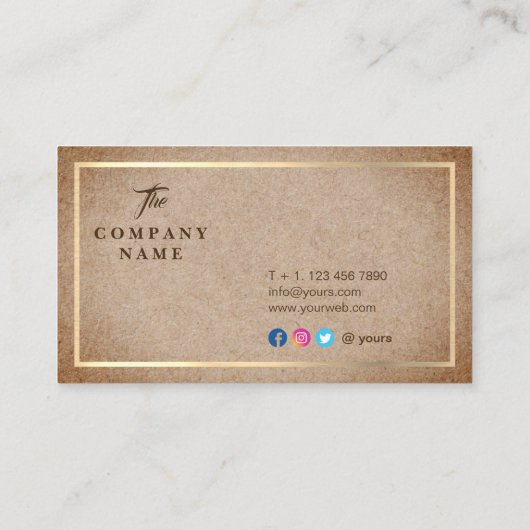  Kraft PRINTED Social Visitekaartje (Achterkant)