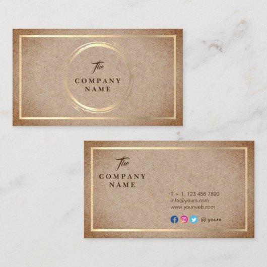  Kraft PRINTED Social Visitekaartje (Voorkant / Achterkant)