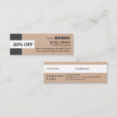 Kraft Printed Stripe Accent Mini Reference Card Visitekaartje (Voorkant / Achterkant)