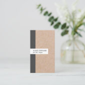 Kraft Printed Stripe Accent Vertical Visitekaartje (Staand voorkant)