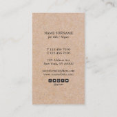 Kraft Printed Stripe Accent Vertical Visitekaartje (Achterkant)