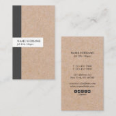 Kraft Printed Stripe Accent Vertical Visitekaartje (Voorkant / Achterkant)