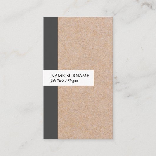 Kraft Printed Stripe Accent Vertical Visitekaartje (Voorkant)